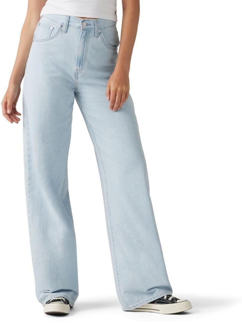 Levi’s Women’s Cinch Baggy Light Blue Wide-Leg Jeans